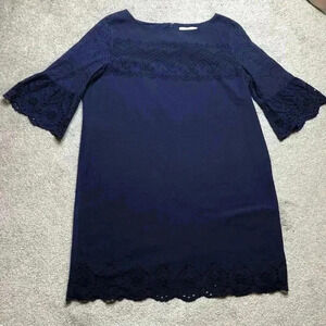 Loft Eyelet Dress Short Sleeves‎ NEW